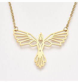 Bird  Necklace  Gold Stainless Steel   35x45mm  18'' x1