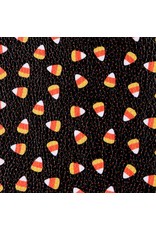 Faux Leather Beading Backing Black with Candy Corn  .5mm thick 8x12"