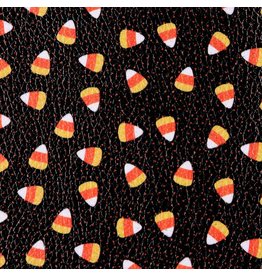 Faux Leather Beading Backing Black with Candy Corn  .5mm thick 8x12"