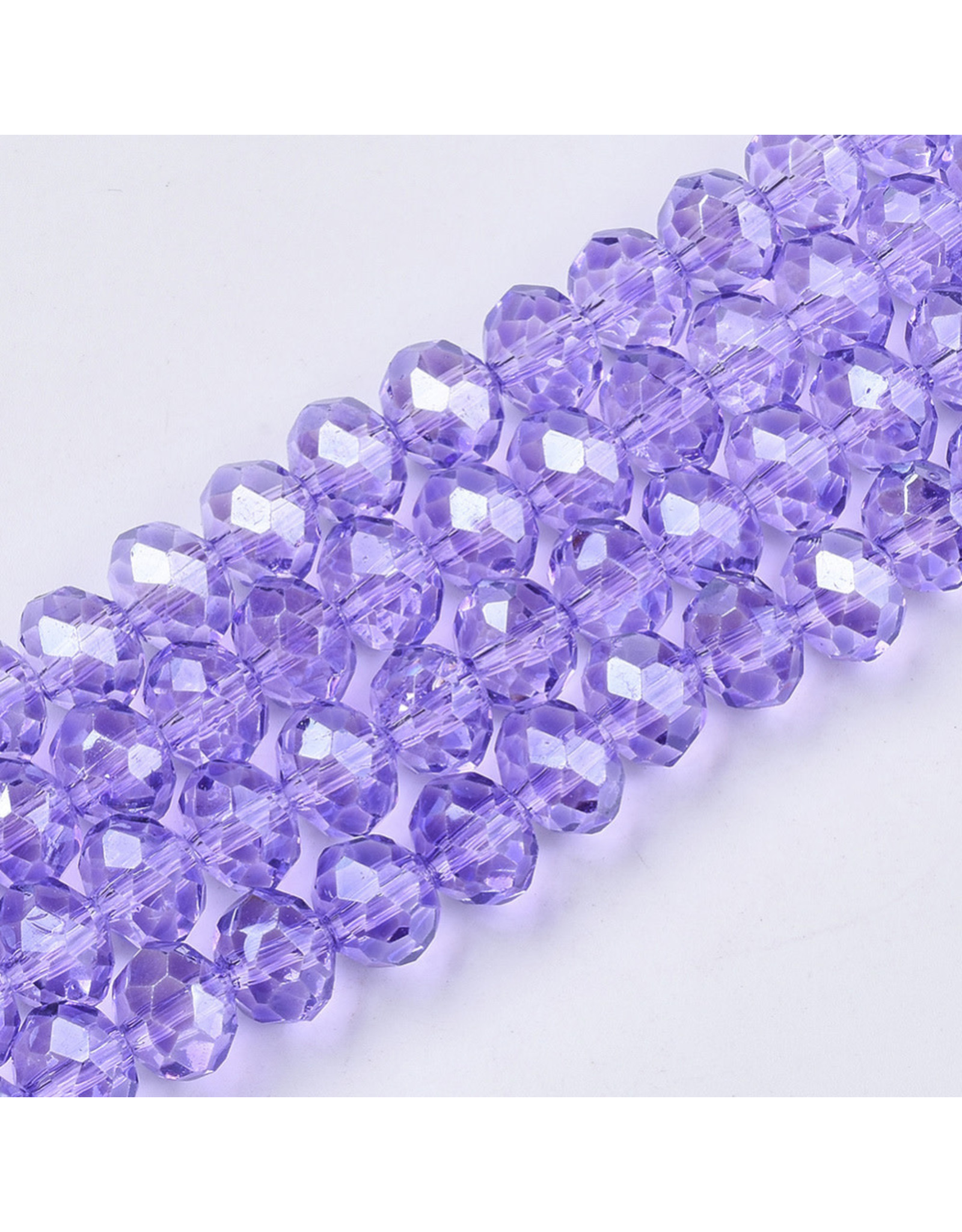 3x2mm Rondelle Transparent Lilac Purple Lustre x135