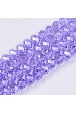 8x6mm Rondelle Transparent Lilac Purple Lustre x65