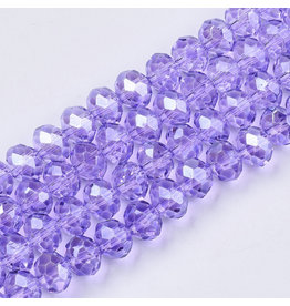 8x6mm Rondelle Transparent Lilac Purple Lustre x65