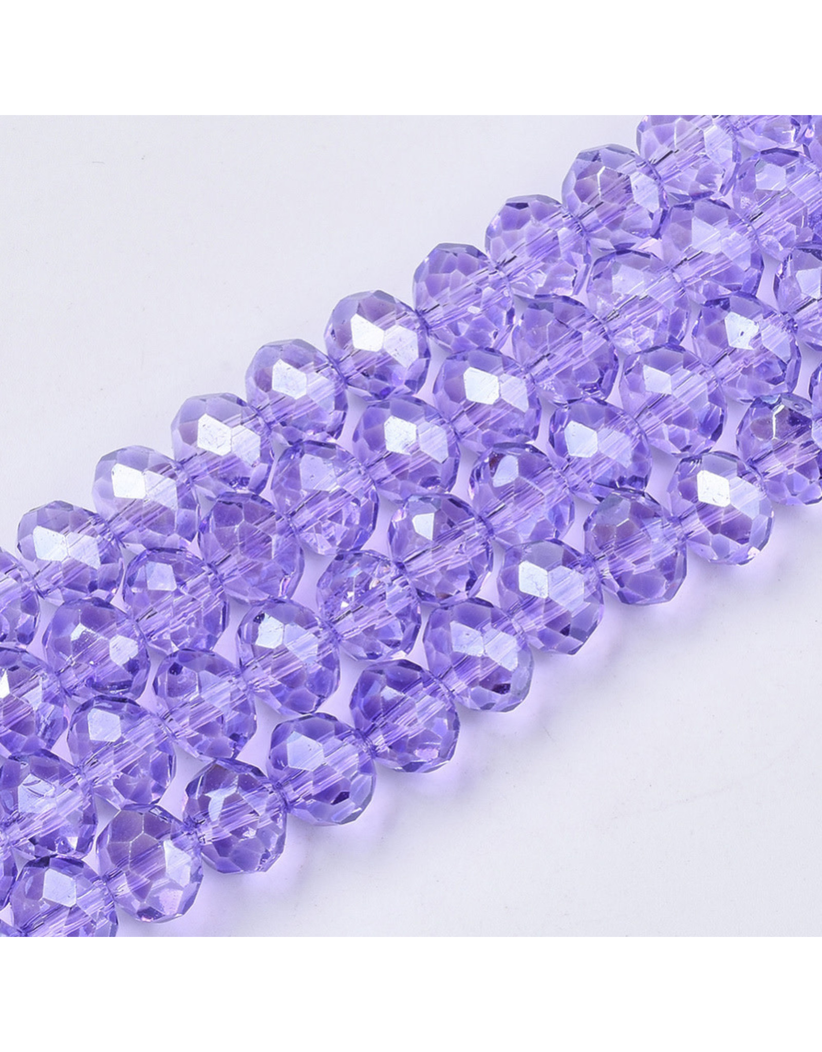 6x4mm Rondelle Transparent Lilac Purple Lustre x90
