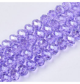 6x4mm Rondelle Transparent Lilac Purple Lustre x90