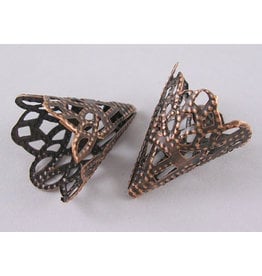 Bead Cap Filigree 17x12mm  Antique Copper  x50 NF