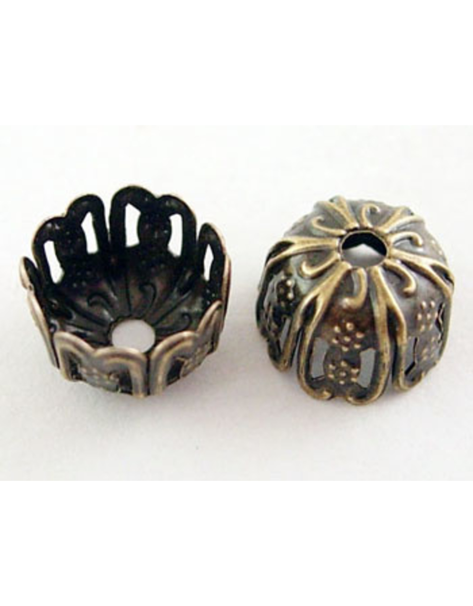 Bead Cap Filigree 9mm  Antique Brass  x20 NF