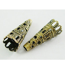 22x9mm   Bead Cap Filigree Antique Brass  x100  NF