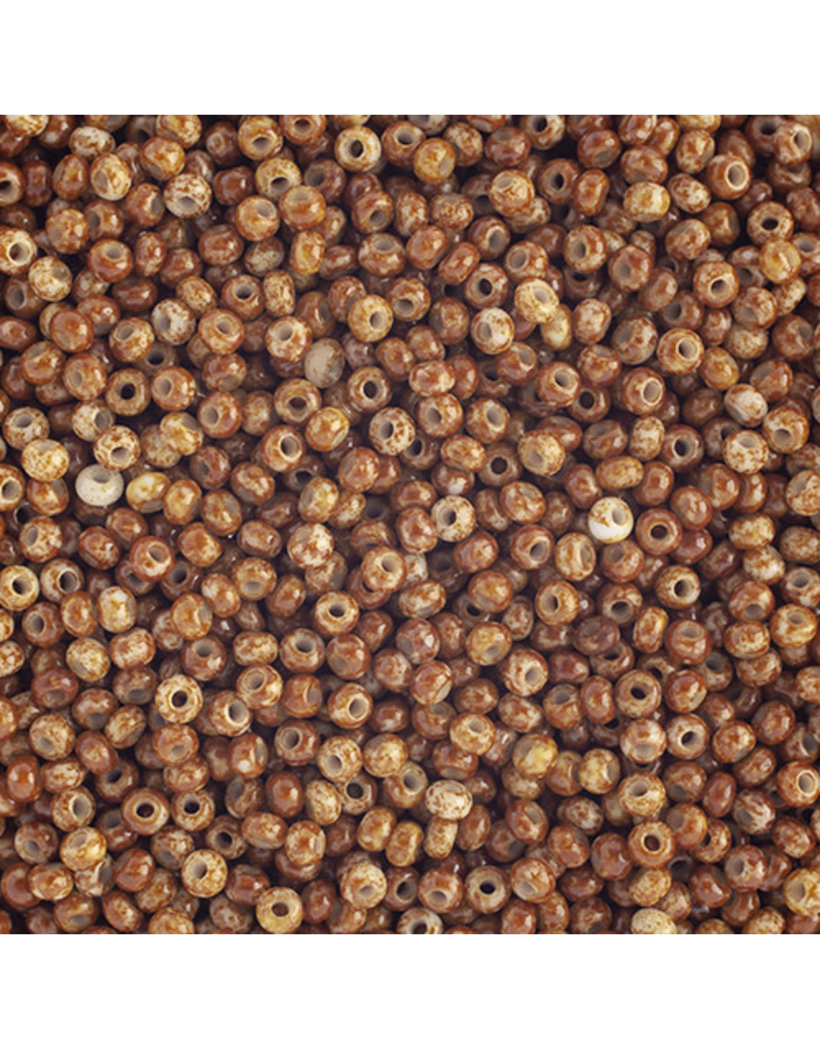 Czech 1522  10  Seed 125g  Opaque Brown/White Speckled