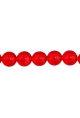 Round  6mm Transparent Raspberry Red Red  x100