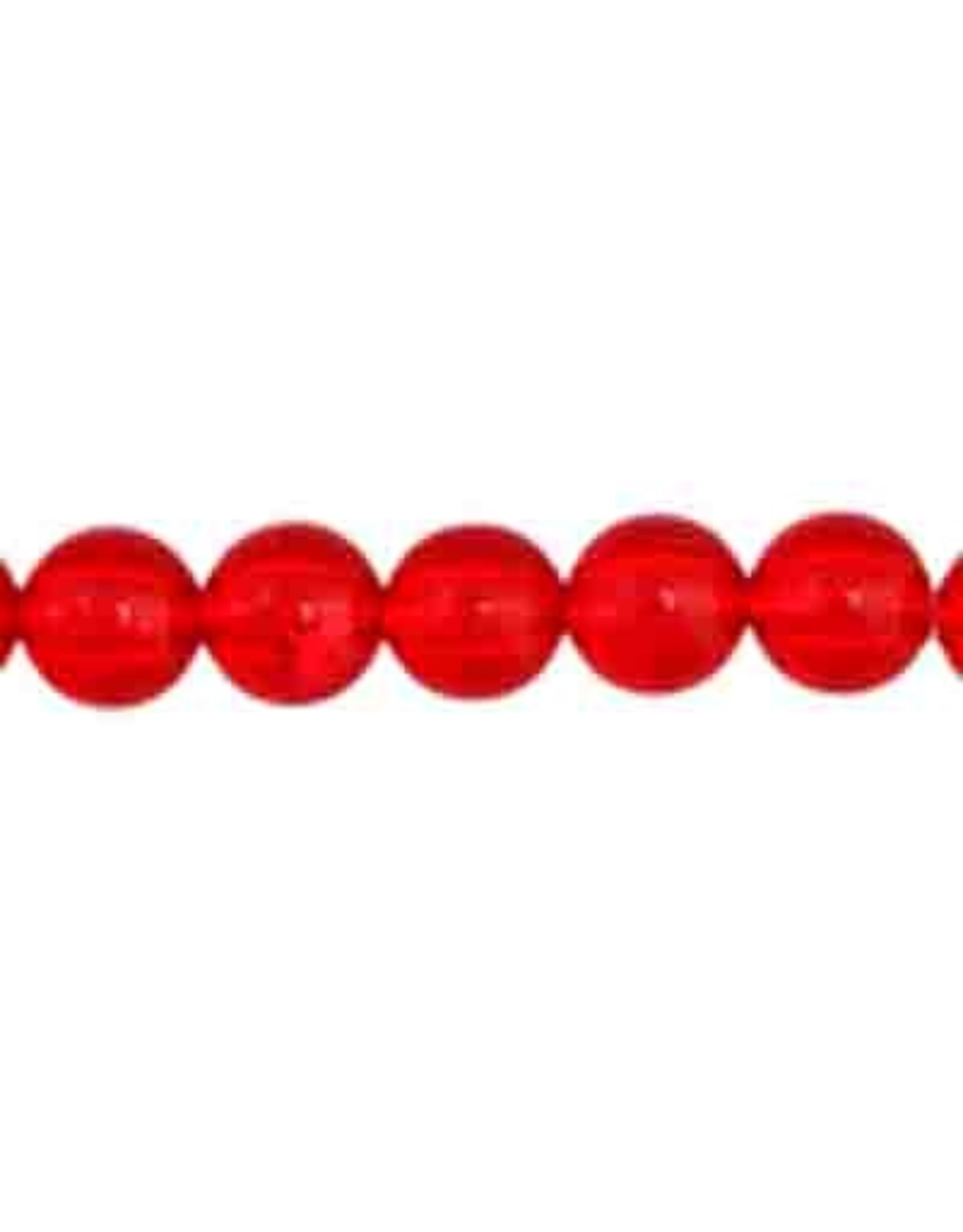 Round  6mm Transparent Raspberry Red Red  x100