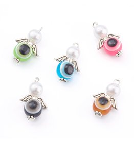 Resin Angel/Evil Eye 17x10mm  Assorted x3 pair