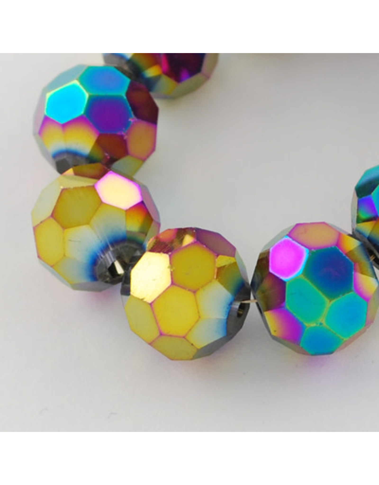 4mm Round Black Metallic AB  x85