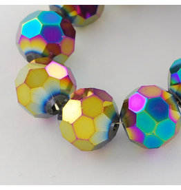 4mm Round Black Metallic AB  x85