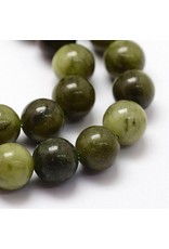 Taiwan Jade  8mm Green  15” Strand  Approx  x46
