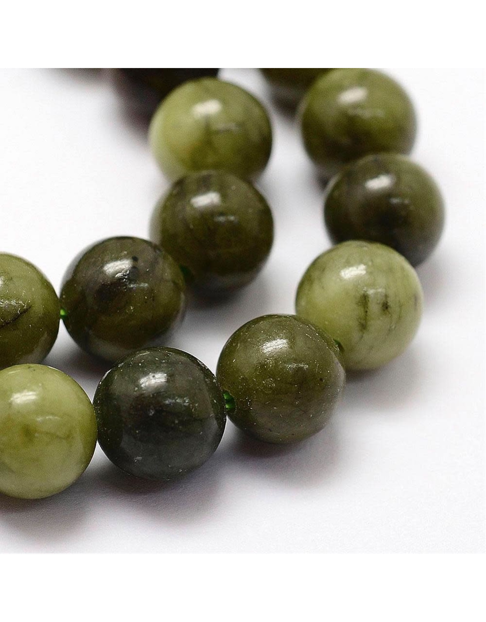 Taiwan Jade  8mm Green  15” Strand  Approx  x46