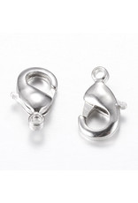 Lobster Clasp Brass 18mm Platinum x25 NF