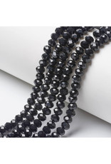 6x5mm Rondelle Jet Black  x80