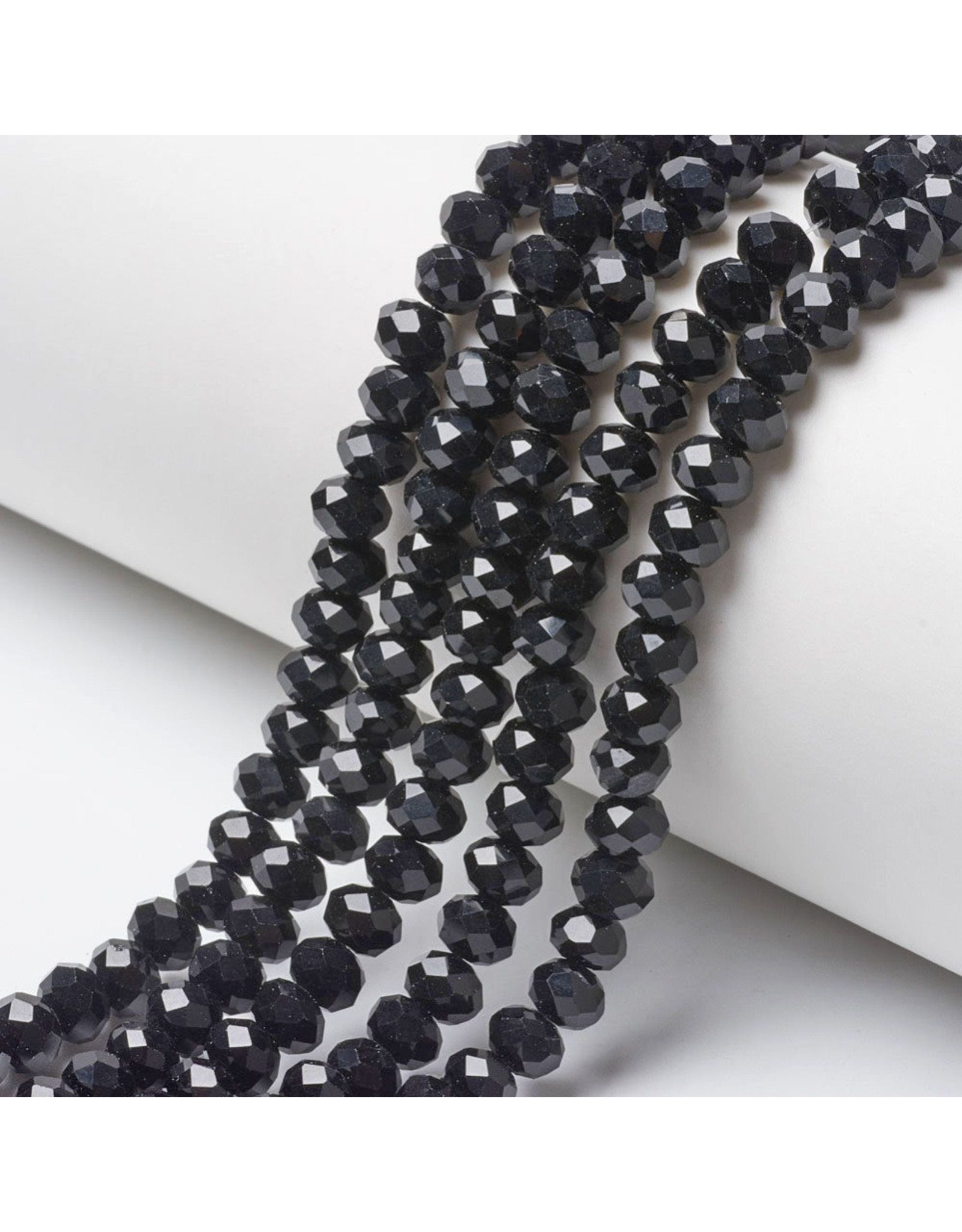 6x5mm Rondelle Jet Black  x80