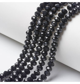 6x5mm Rondelle Jet Black  x80