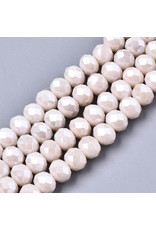 8x6mm Rondelle  Opaque Pale Rose Lustre   x65