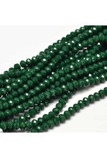 4x3mm Rondelle Opaque  Dark Green   x125