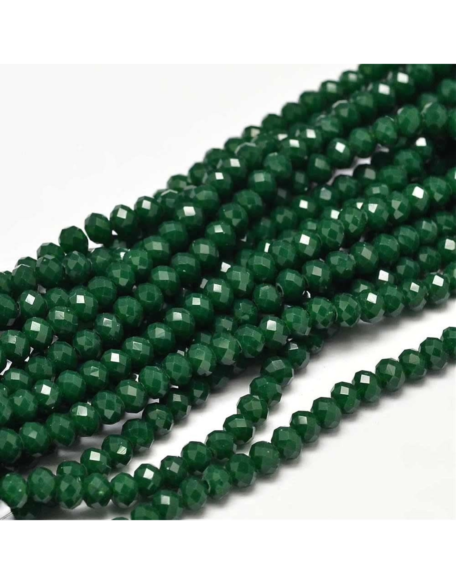 4x3mm Rondelle Opaque  Dark Green   x125