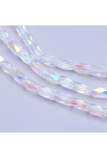 5x3mm Faceted Tube Clear  AB  x95