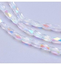 5x3mm Faceted Tube Clear  AB  x95