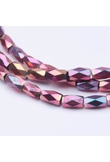 5x3mm Faceted Tube Copper AB  x95