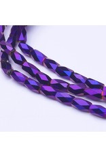 5x3mm Faceted Tube Purple AB  x95