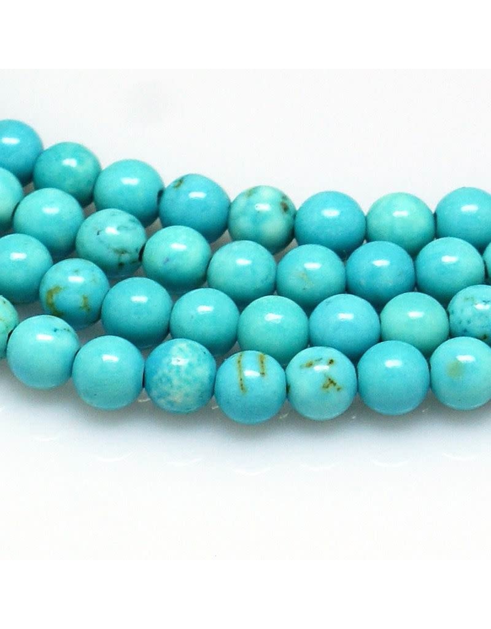 Magnesite Dyed 4mm Aqua Blue 15” Strand Approx x90