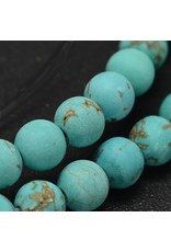 Howlite Dyed 4mm Aqua Blue Matte 15” Strand Approx x90mm Aqua Blue Matte 15" Strand Approx x90