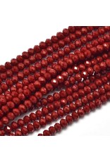 3x2mm Rondelle Opaque Red x140