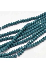 3x2mm Rondelle Opaque Teal Blue  x145