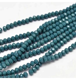 3x2mm Rondelle Opaque Teal Blue  x145