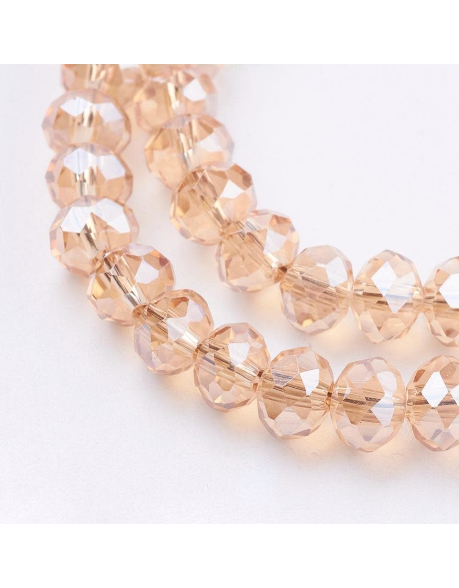 6x4mm Rondelle Light Peach Lustre  x90