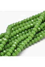 6x4mm Rondelle Opaque Olive Green x90