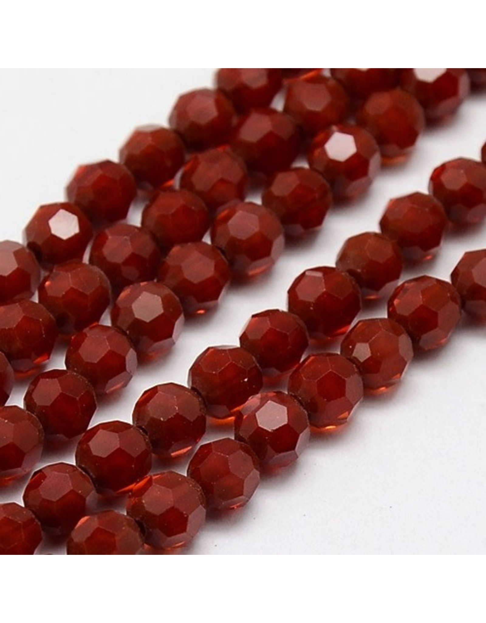 8mm Round Opaque Red x70