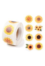 Sunflower Sticker Assorted   38mm  x1 Roll  500pcs