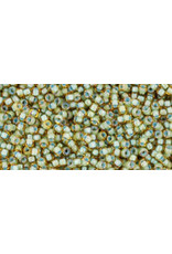 Toho 952B 15 Round 20g   Light Topaz  Sea Green c/l