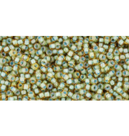 Toho 952B 15 Round 20g   Light Topaz  Sea Green c/l