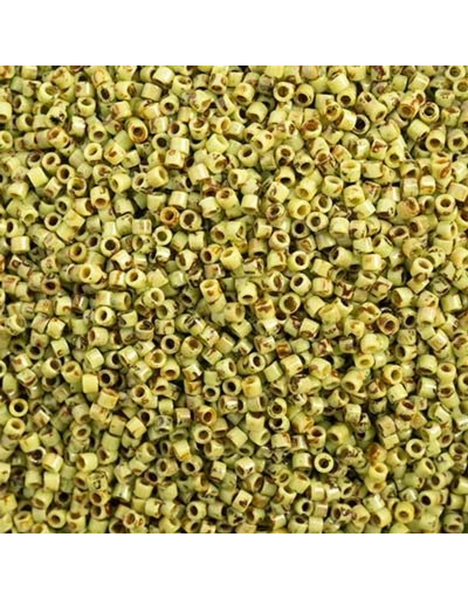 Miyuki db2265B 11 Delica 25g  Opaque Chartreuse Green Picasso