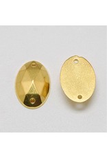 Oval Plastic Cabochon 14x10mm Gold Metallic  x25