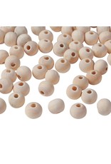 8mm  Unfinished Wood Round  Bead  x100