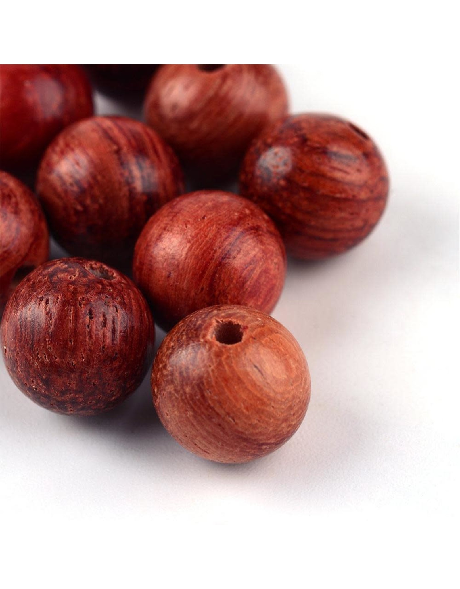 8mm  Wood Round Saddle Brown  Bead  x100