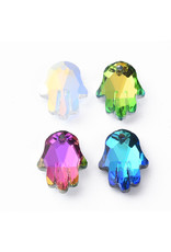 Hamsa Hand Assorted  Colours  18x13x5mm  x2 pair