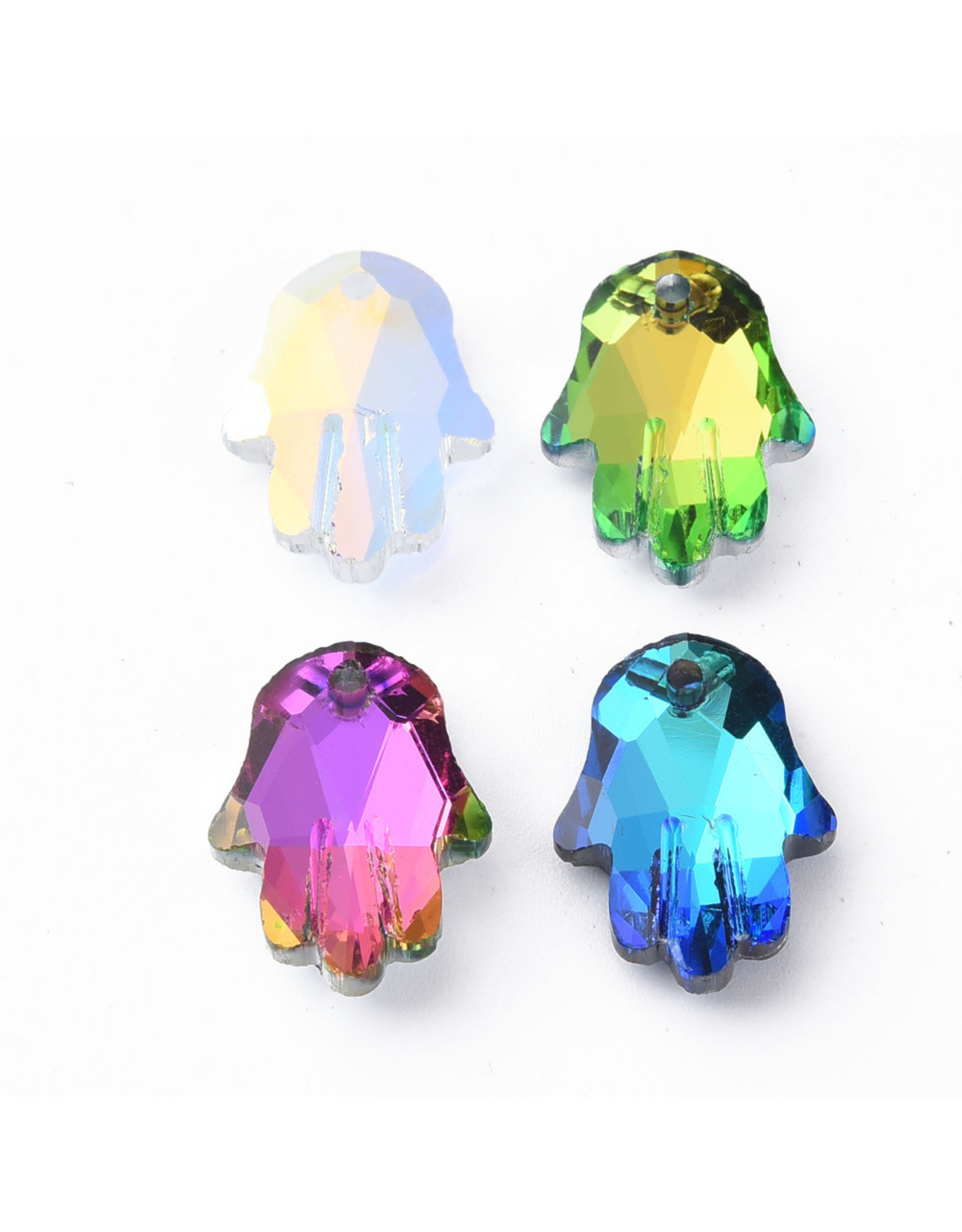 Hamsa Hand Assorted  Colours  18x13x5mm  x2 pair
