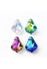 Drop Assorted  Colours  16x12x6mm  x3 pair