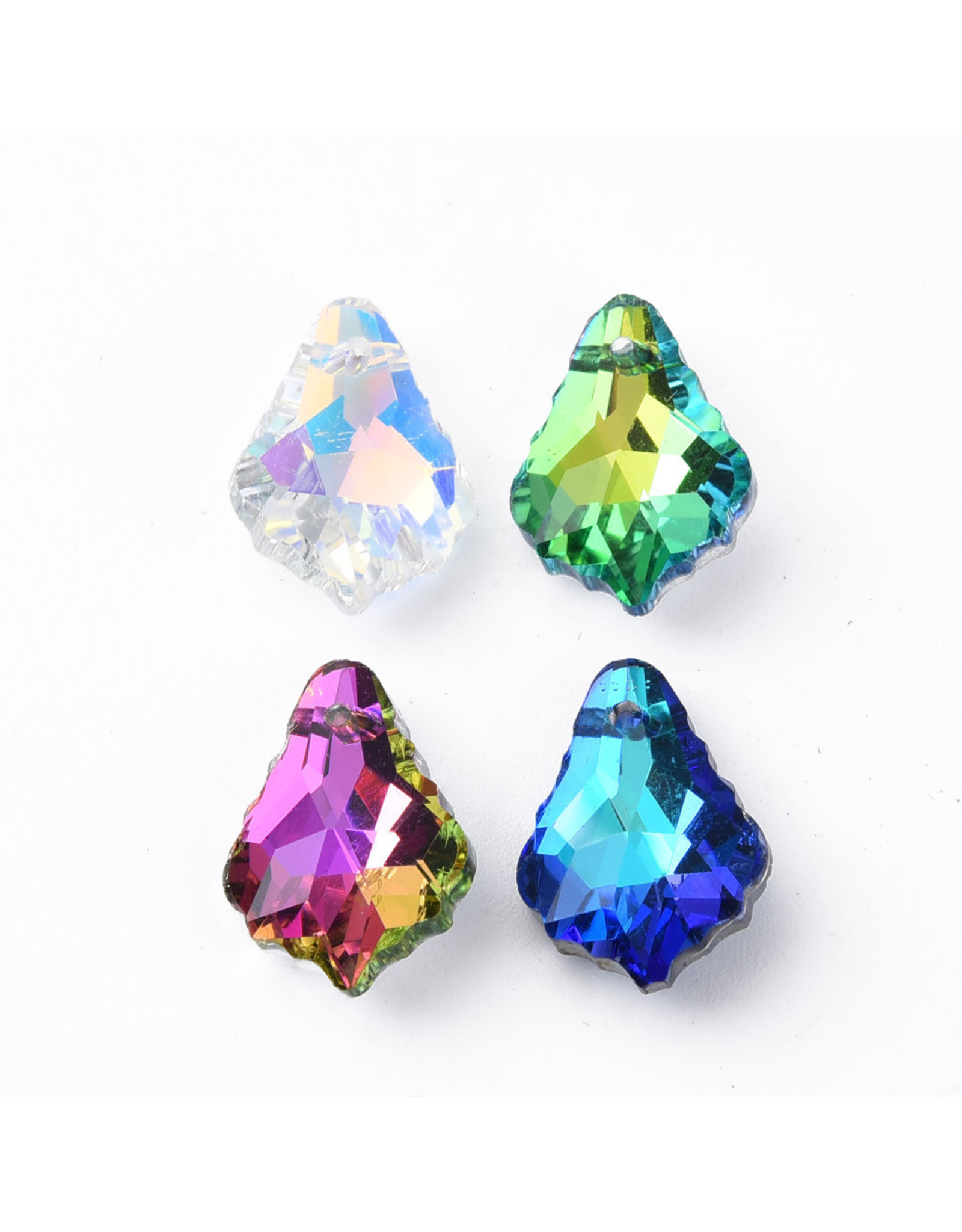 Drop Assorted  Colours  16x12x6mm  x3 pair