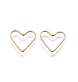 Heart Link  Brass 13mm Gold  x10 NF